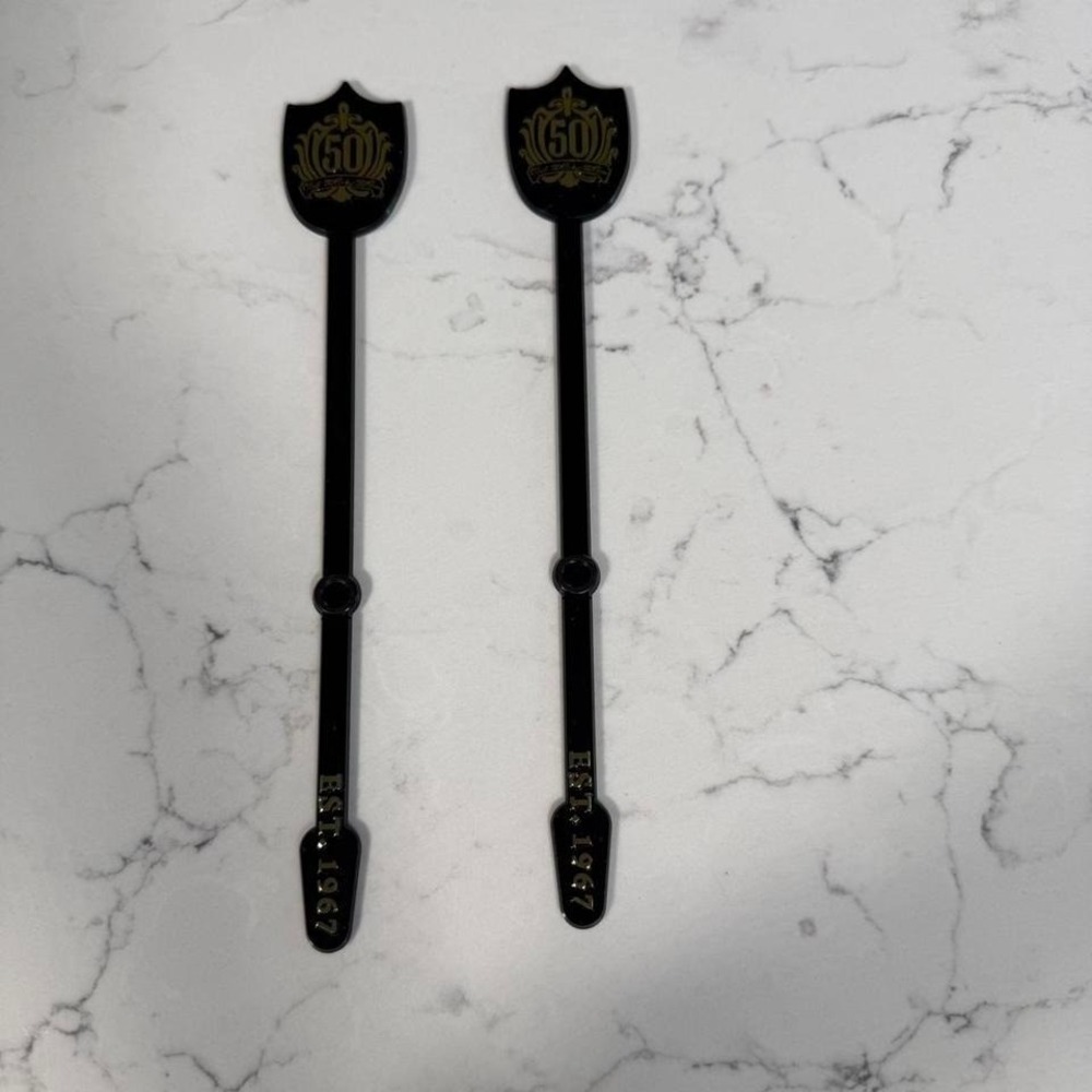 Disney Club 33 50th Anniversary Swizzle Stick Set of 2 EST 1967 Rare Disneyland